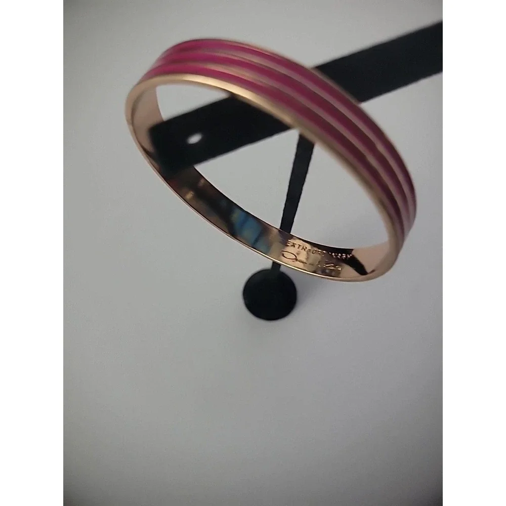 Vintage Oscar De La Renta Bracelet Rose Gold Tone Pink Jewelry Costume
